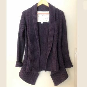 Anthropologie Canary Purple Thick Knit Cardigan